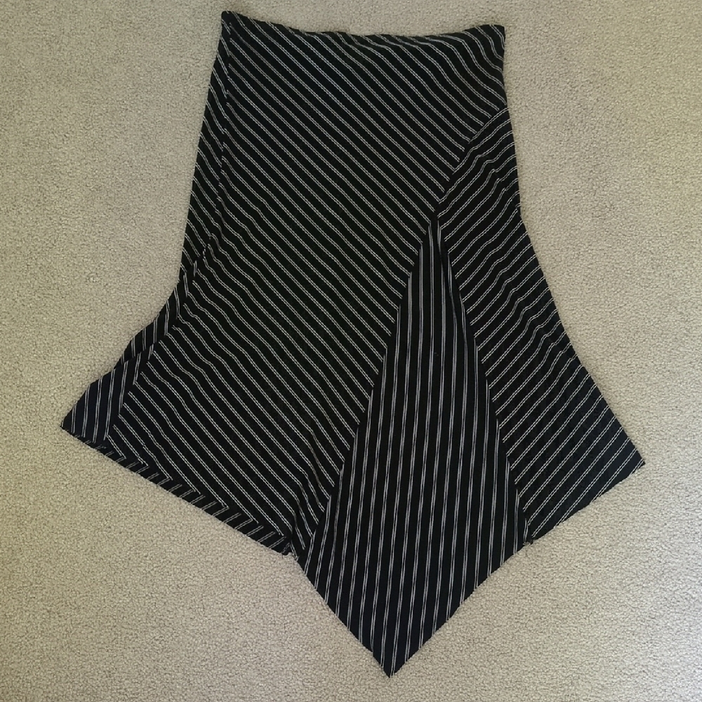 Joe Benbasset Black and White Asymmetrical Midi Skirt